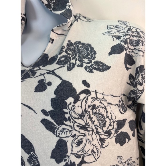 Alison Grace Women's L Floral Soft T Shirt Hoodie Pullover Peasant Beach Cottage - Picture 11 of 13